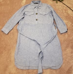 Zara Light Blue Shirt Dress